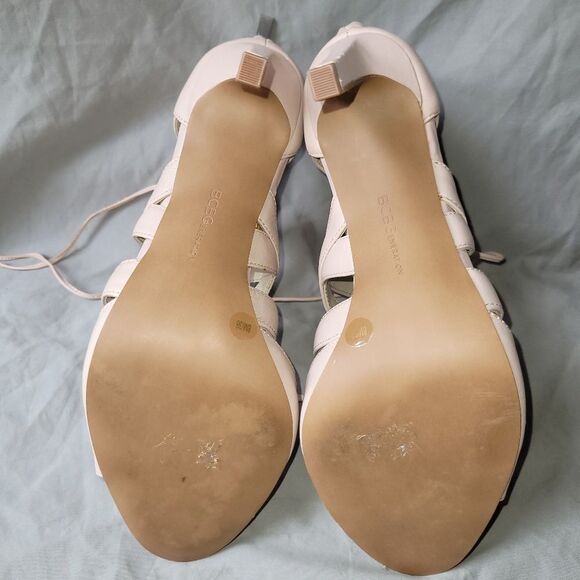 BCBGeneration size 8 blush pink Lace-up  Zipper Closure Open Toe Stiletto heel - Picture 4 of 9
